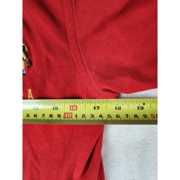 Men's US Polo Assn Shirt Red 2 Ply Compact Cotton Size M Big Pony - Picture 11 of 13